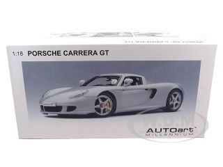 Brand new 118 scale diecast car model of Porsche Carrera GT Silver