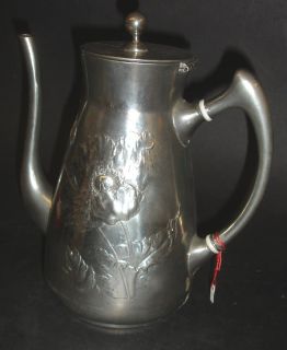 Jugendstil Zinn Kaffeekanne Kayser Zinn 166/11091