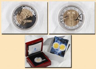 50 Euro Finnland 2006 Bimetall Gold Silber Ratspräsidentschaft
