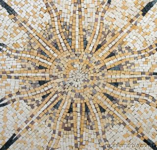 Fliesen Mosaik Sonne Stein Marmor Rosone 74cm