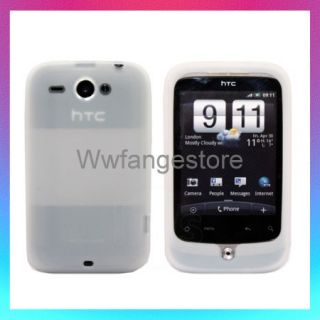 NEW CLEAR WHITE SILICONE CASE COVER SKIN HTC WILDFIRE