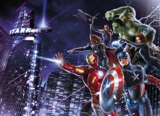 Fototapete CITYNIGHT 254x184 Marvel Comic Helden, Hulk, Captain