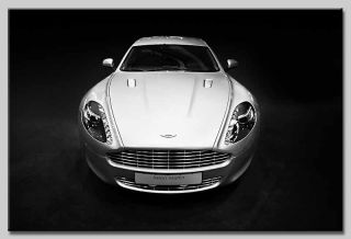Leinwand Bild Aston Martin Rapide V 12 Schwarz Weiss