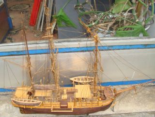  Modell eines Walfaenger Segelschiffes Handarbeit kl Fehler 191 12010