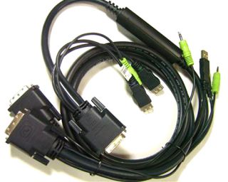 DVI USB 2.0 Réseau Câble KVM Switch w/Audio bes