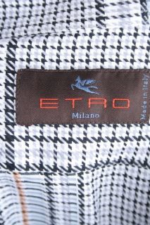 ETRO Milano Hemd Gr. 43 Grau kariert Langarm Baumwolle