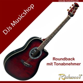Richwood Roundback Gitarre RB 212 FWR Weinrot Sunburst