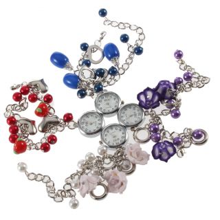 Beauty colors Ladies girl Jewelry Beads Flower Bracelet Retro Cuff