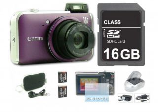 Canon PowerShot SX220 HS Violett Lila Digitalkamera, Neu 3 Zoll / 7,5