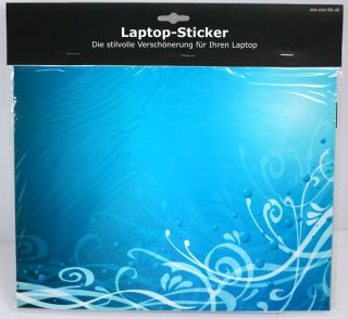 Laptop Netbook Notebook Sticker Aufkleber Motiv Ornament blau (D235