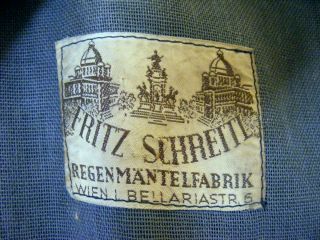 Kultiger Regenmantel Herren Fritz Schreitl schwarz GR ca XL vintage