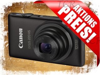 Canon IXUS 220 HS Digitalkamera schwarz   2 Akkus   Ladegerät   KFZ