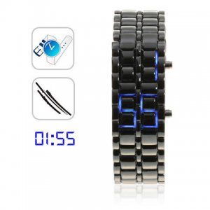 NEU LAVA Iron Samurai Herrenuhr Uhr Blau LED Armbanduhr Geschkenk