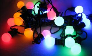 13m Party Lichterkette mit 20 LED Lampen in Glühbirnenform bunt oder