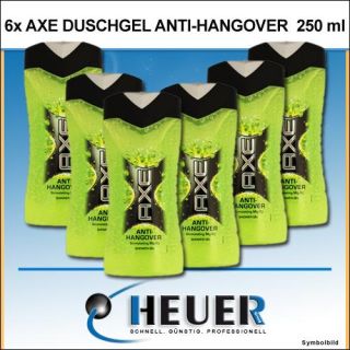 6x AXE Shower Gel 250 ml Anti Hangover Duschgel von Axe Showergel