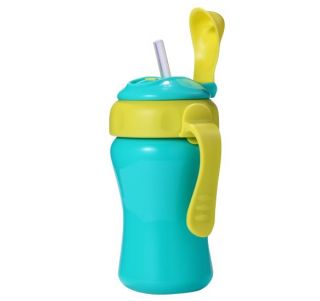 TRINKFLASCHE 280ml BPA frei Kinder Flasche Sportflasche mit Trinkhalm