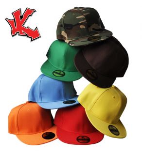 Flat Peak Snapback / Snap Back Adjustable Baseball Cap  (All Colours