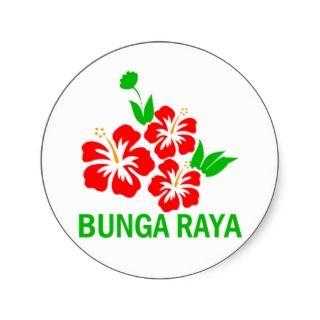 BUNGA RAYA ROUND STICKERS