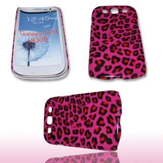 Hardcover Handy Tasche Case Leopard Pink f. Samsung GT i9300 Galaxy S3