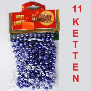 Blau Weihnachtsschmuck Ketten Perlenkette ca. 240 cm #9696
