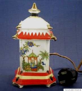 alter Rauchverzehrer Porzellan China Haus Teehaus Pagode mit original