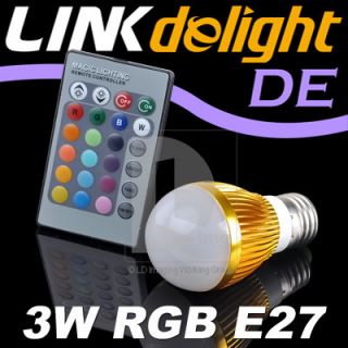 85V~265V E27 3W 140 160LM RGB LED Light Round Bulb Lamp IR Remote