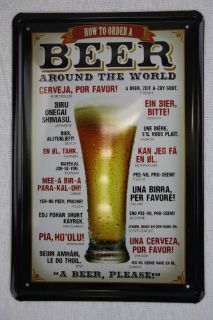 Blechschild Bier Bestellung Weltweit Beer Order Deko 20x30 cm