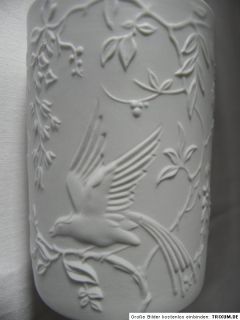 Bisquit Porzellan Vase AK Kaiser Vogel Motive Vasen