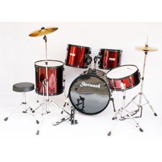 Komplettes Drum Set. Schlagzeug * Farbe rot metallic 