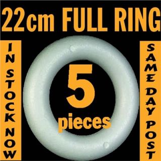Polystyrene FESTIVE full round RINGS 5 pcs x 22cm