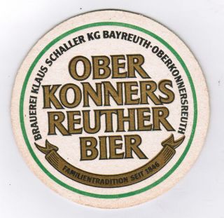 BD Bierdeckel Bayreuth Oberkonnersreuth Brauerei Klaus Schaller + 1978