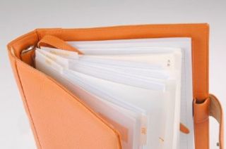 Notizbuch Daily Friend aus Leder von diboni®   orange/glutorange