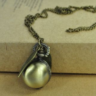 Bronze Harry Potter Snitch Necklace Steampunk Quidditch Pocket Watch