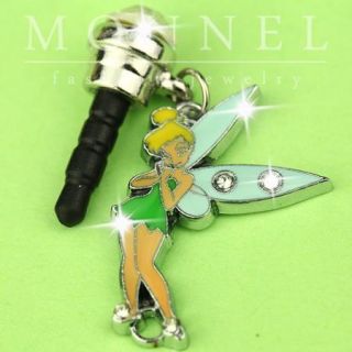 ip271 Luxury Tinkerbell Fairy Anti Dust Plug Cover Charm For iPhone 4