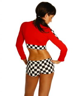 Racing Top & Hotpants Rot,Formel 1 Boxenluder Kostüm