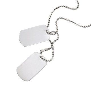 Tuscany Silver Unisex Kette Oxidised Belcher & Double Dogtag 51 cm   8