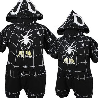 D274 Neue Einteilig Schwarz Spiderman Baby Jungen Strampler Kostüm