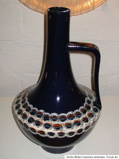 Grosse Keramik Vase , Fat Lava, Scheurich???,Blau, 70er Jahre,70s