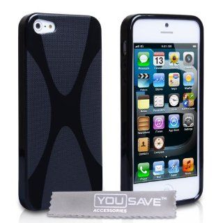 iPhone 5 Silikon Hülle Gel X Linie Tasche Schwarzvon Yousave