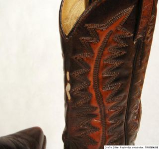 Westernstiefel Stiefel Leder 41LOBLAN Braun Vintage Cowboystiefel