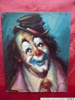 schönes,altes Künstler  Gemälde___Clown__Moya__Top 