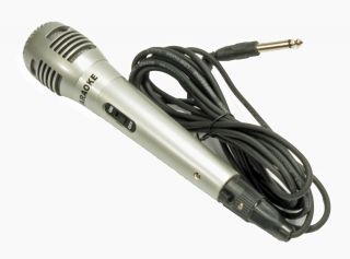 Neu Mikrofon silber m. Kabel, Karaoke geeignet   OVP