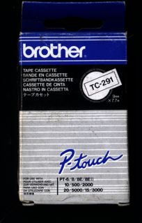 Original Brother P Touch TC 291 9mm Tape Beschriftungsband Cassette