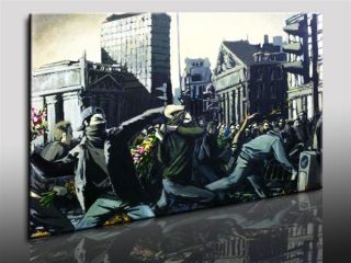 Leinwandbild Banksy Graffiti   Street Art Kunstdrucke Wandbilder