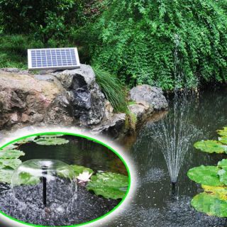 10 Watt Solar Springbrunnen Teich Pumpe LED AKKU Garten Solarpumpe