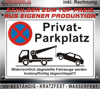 300 x 200 Parken verboten Privat Parkplatz Schild Parkverbot 3mm Alu