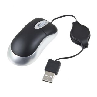 Retractable USB Scroll Cable Kable Optical Mouse Mice for PC Laptop