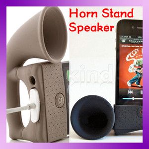 New Cute Silicone Horn Stand Speaker Loudspeaker Amplifier For Apple