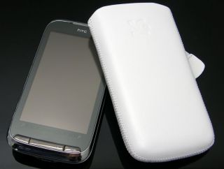 SunCase Etui Tasche Ledertasche WEISS * HTC Touch Pro 2
