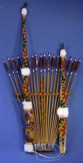 Deko Bogen mit feiner indianischer Bemalung, incl. dekorativem
